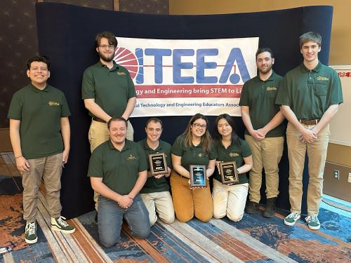 SUNY Oswego Technology Student Association members continued their run of success in conference competitions, earning three second-place finishes and one fourth-place nod at the International Technology and Engineering Educators Association conference