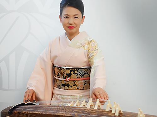 Musician Masayo Ishigur, virtuoso of the koto, a traditional Japanese instrument