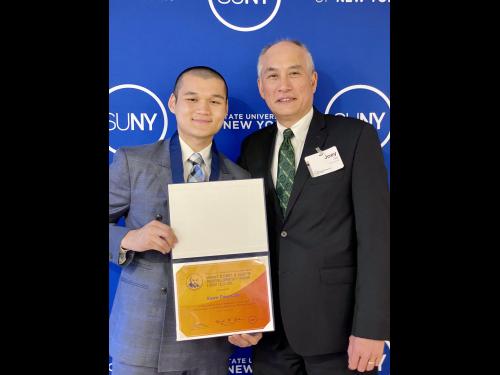 Kyaw Klay Jr., the Norman R. McConney Jr. Award for Student Excellence, with nominator Joey Tse