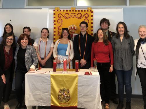 The Department of Modern Languages and Literatures (MLL) held its annual induction ceremony for the Spanish Honor Society, Sigma Delta Pi, on Quest Day, welcoming 11 new members.