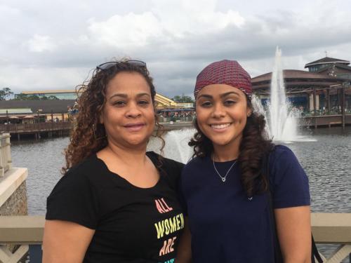 Mabel Munoz with her mother