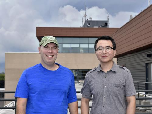 Meteorology faculty Scott Steiger and Yonggang Wang lead a more than $1 million project, funded by the National Science Foundation (NSF), titled Lake-Effect Electrification (LEE) and the Impacts of Wind Turbines on Electrification East of Lake Ontario.” 