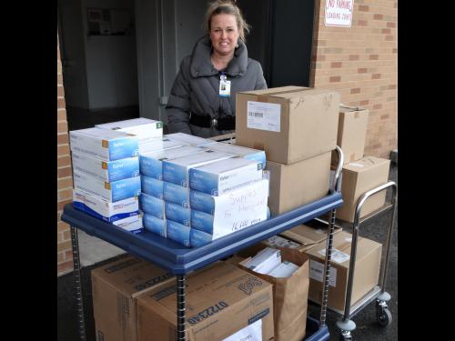 Oswego Health picks up 16,600 donated gloves for health-care heroes