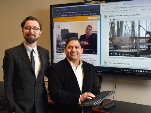 SUNY Oswego faculty Murat Yasar (left), in history, and Arvind Diddi, in communication studies, recently were named Open SUNY Online Teaching Ambassadors