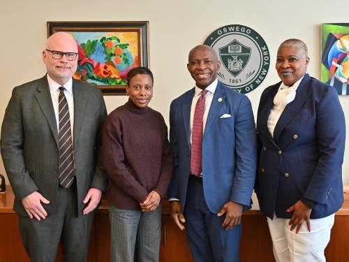 SUNY Oswego officials meet with representatives of the Bahamas Ministry of Education