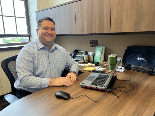 Faculty member Peter Ghazarian in his office