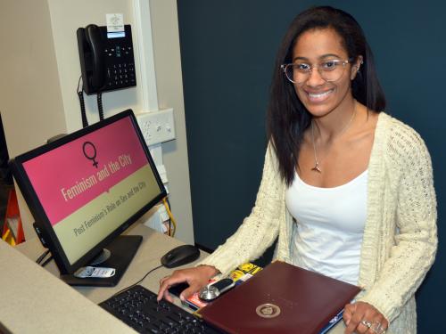 Tahirah Abdo prepares her Quest presentation