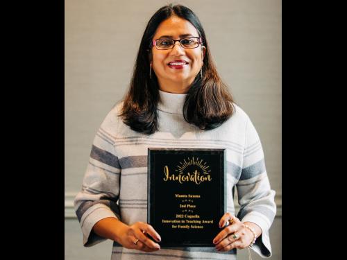 Mamta Saxena of SUNY Oswego’s human development faculty earned an award from National Council on Family Relations