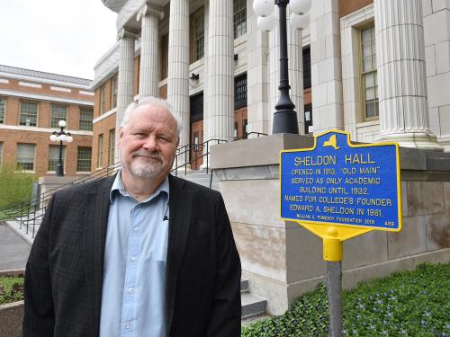 Markers at Sheldon Hall, Shady Shore honor college, community history