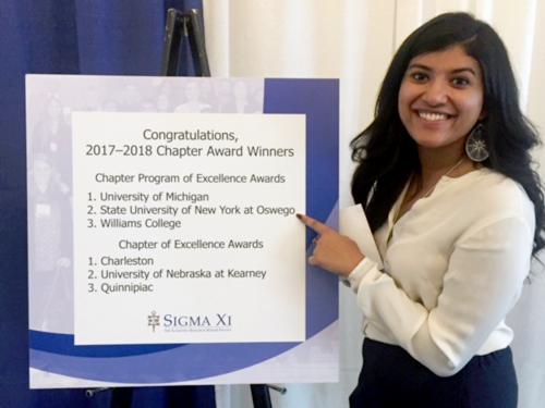 Manna Job shows pride in college's research accomplishments at Sigma Xi international conference