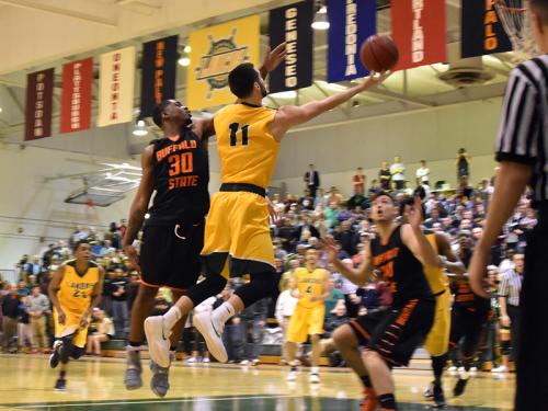 Brian Sortino making a layup