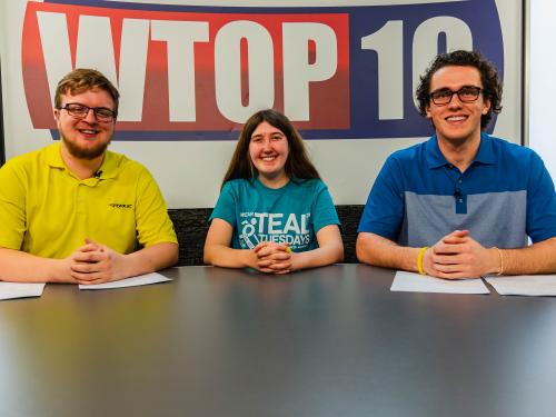 Sports directors from WTOP, WNYO and Oswegonian on set of their WTOP TV show