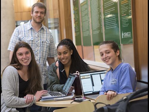 SUNY Oswego students in the Shineman Center