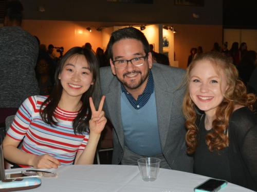 Professor Francisco Suarez (center) with students who participated in the Diversity in the Arts project