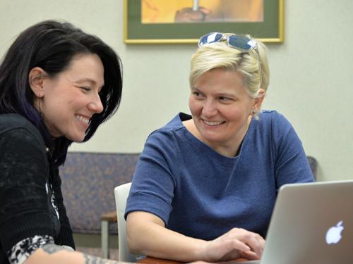 Mary Toale (right) with Kristan Johnson-Thomas