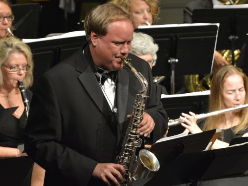 Trevor Jorgensen plays saxophone