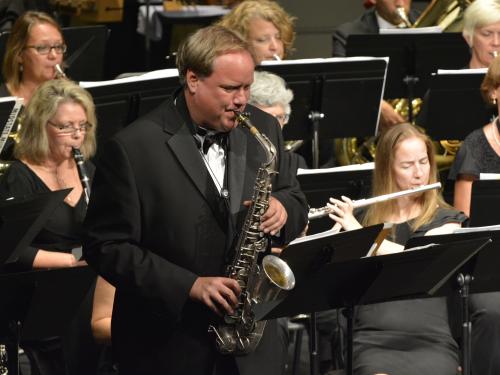 Trevor Jorgensen plays saxophone