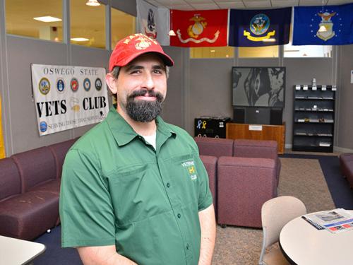 Veteran student in student lounge