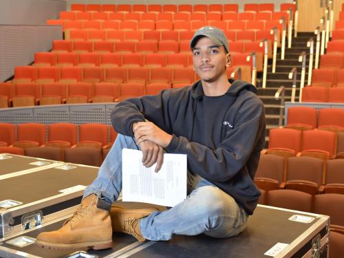 Student playwright Michael Jaquez