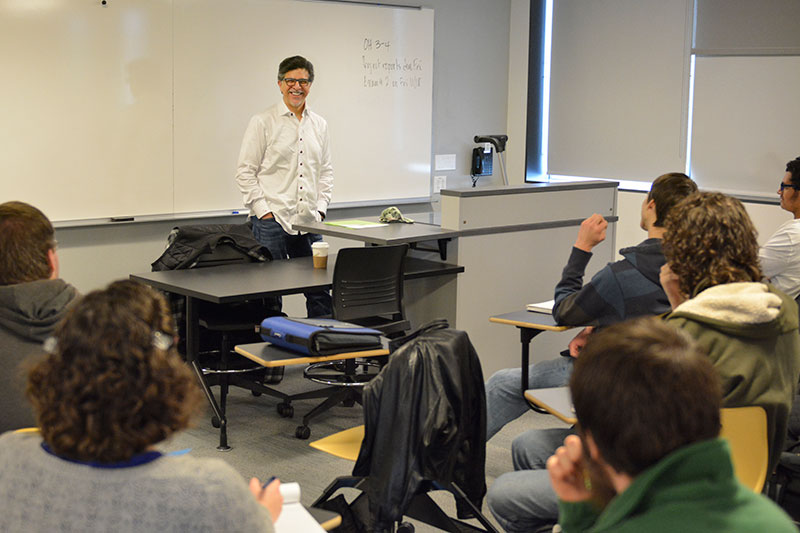 Mike Gioja speaking to class