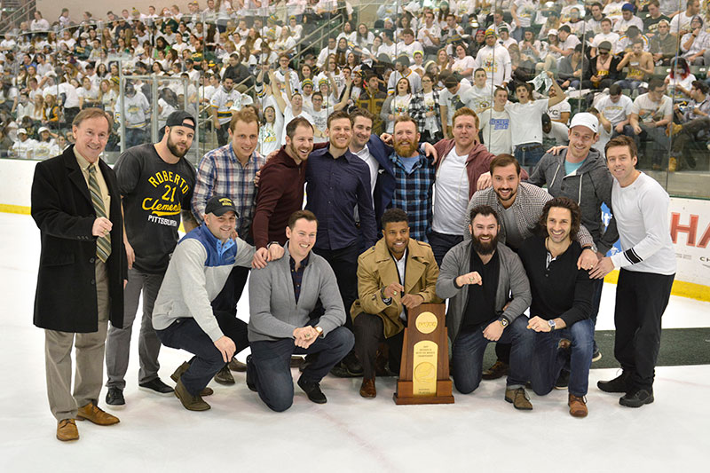 Members of championship hockey team