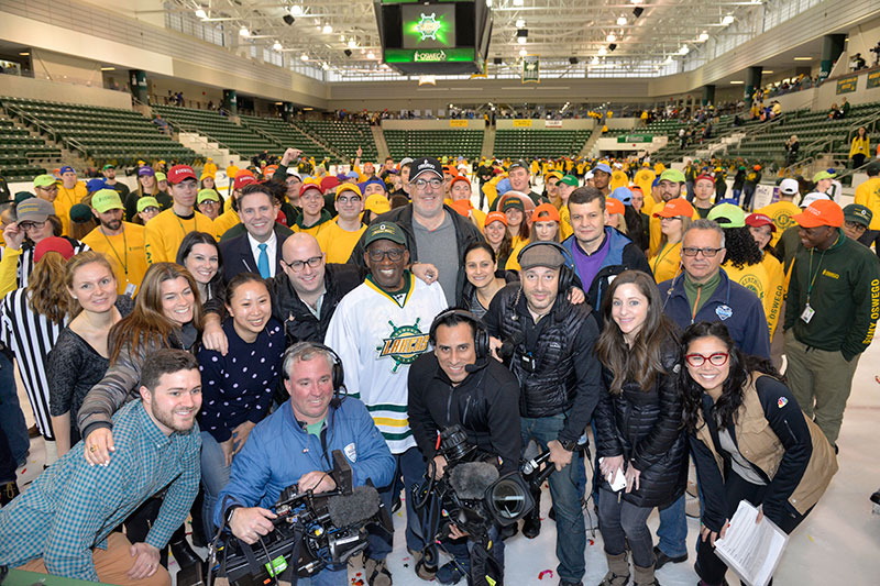 NBC crew with Al Roker and students