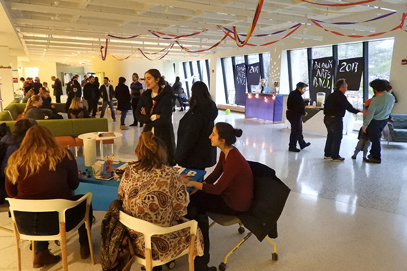 Students gathering in Tyler Hall