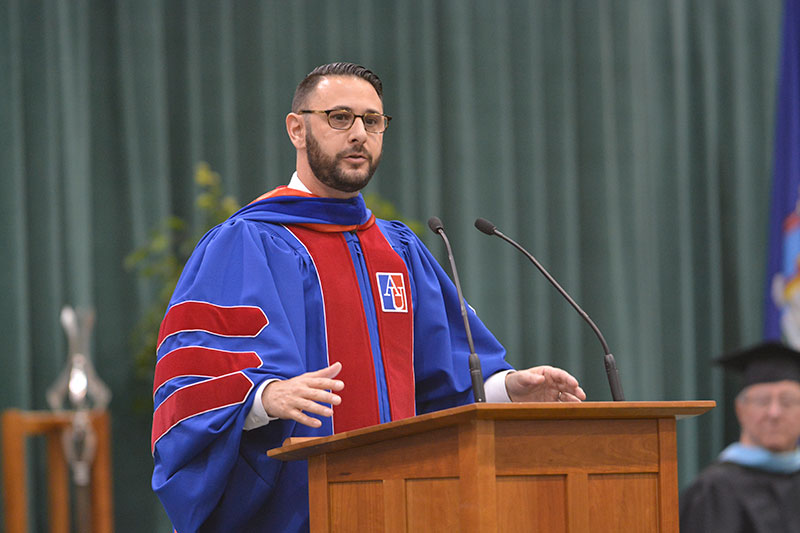 Vincent Intondi speaks at Commencement