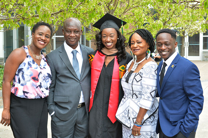 Graduate with family