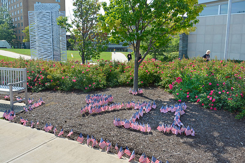 Flags spell out 9/11