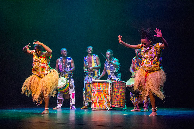 David Etse and the Adanfo Dancers perform