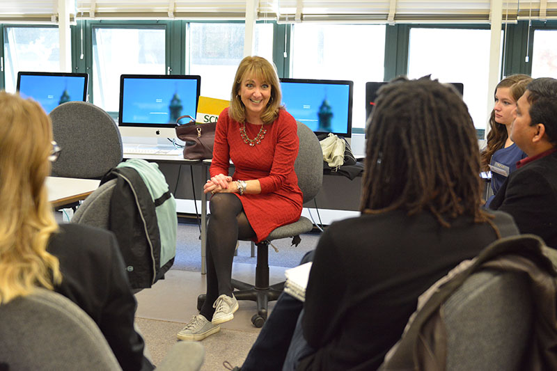 Benita Zahn speaks to a class