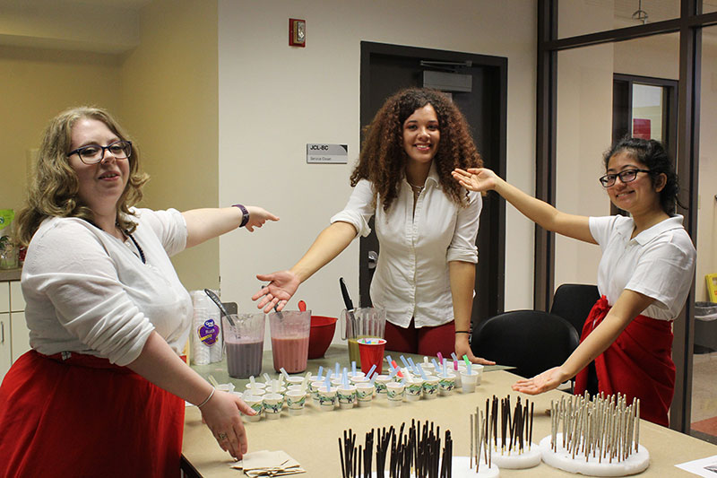 Hart Hall community service team members display bubble tea