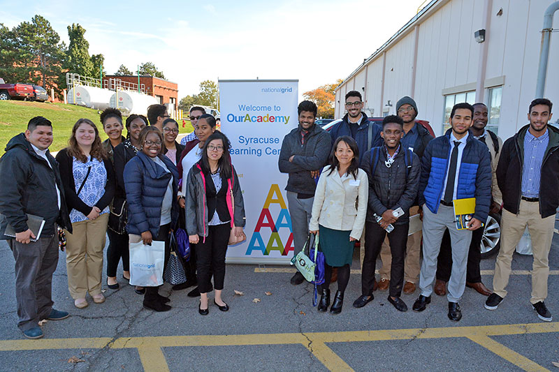 Participants in National Grid career event gather for group photo