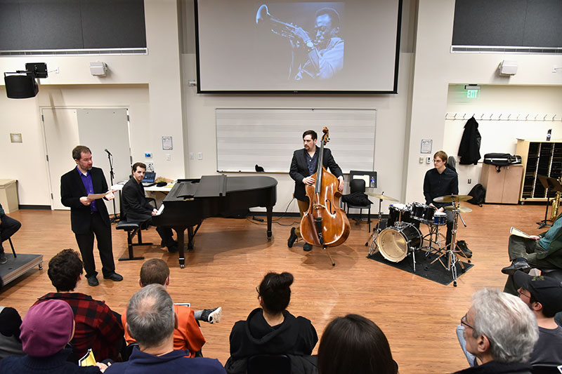 Eric Schmitz discussed artists whose work was performed at Black History Month Recital