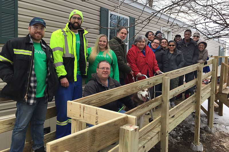Students, Novelis employees helped build a ramp for ARISE
