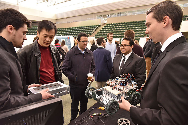 Students explain robotic vehicle