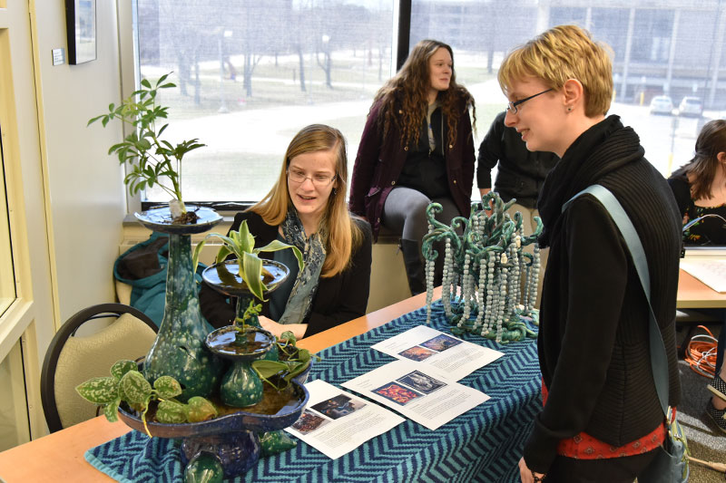 Student presents ceramic work