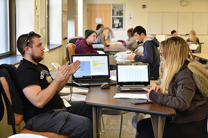 Students learn in Tutoring Center