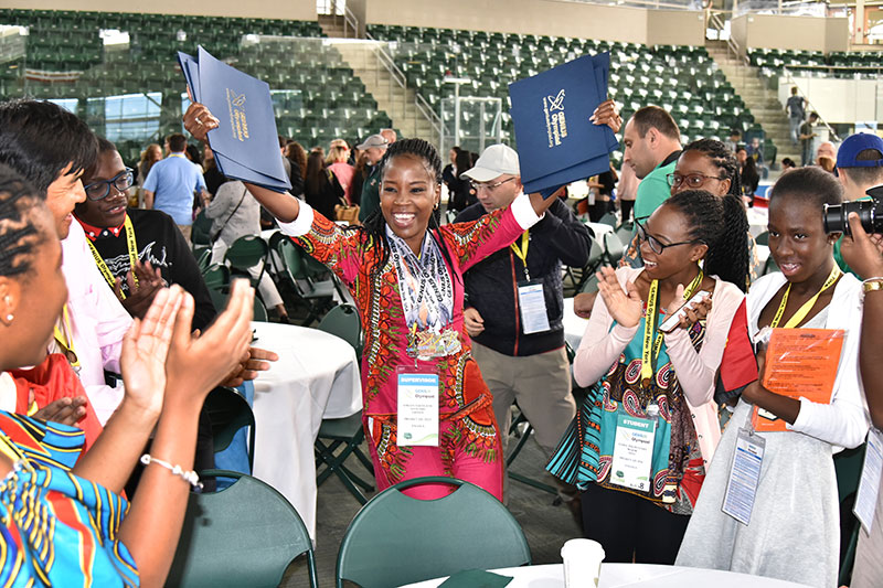 Proud students at GENIUS Olympiad award ceremony