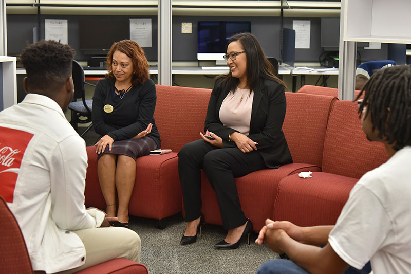 ALANA keynote speaker Sandra Michaca interacts with students