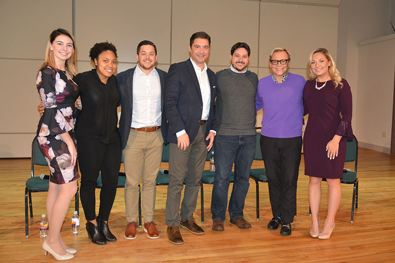 NBCUniversal panelists pose with student moderators