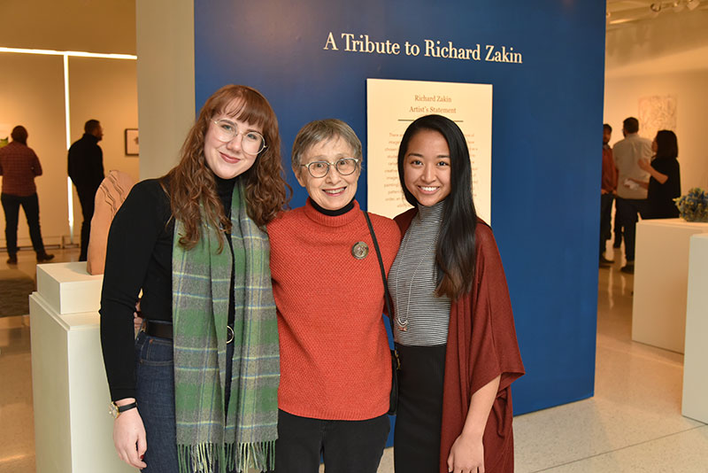 Helen Zakin with scholarship recipients of a fund named after her late husband Richard