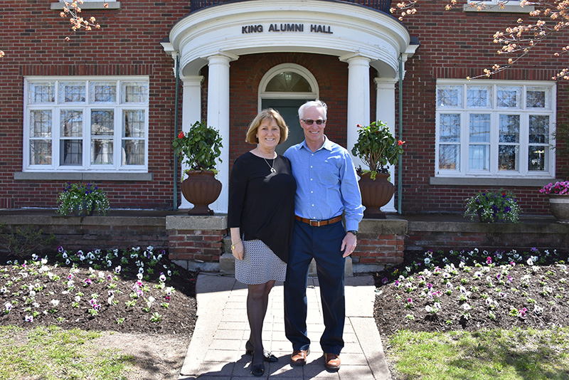 Elizabeth “Betsy” Oberst, associate vice president of alumni relations and stewardship, and her husband Jerry, at her retirement celebration