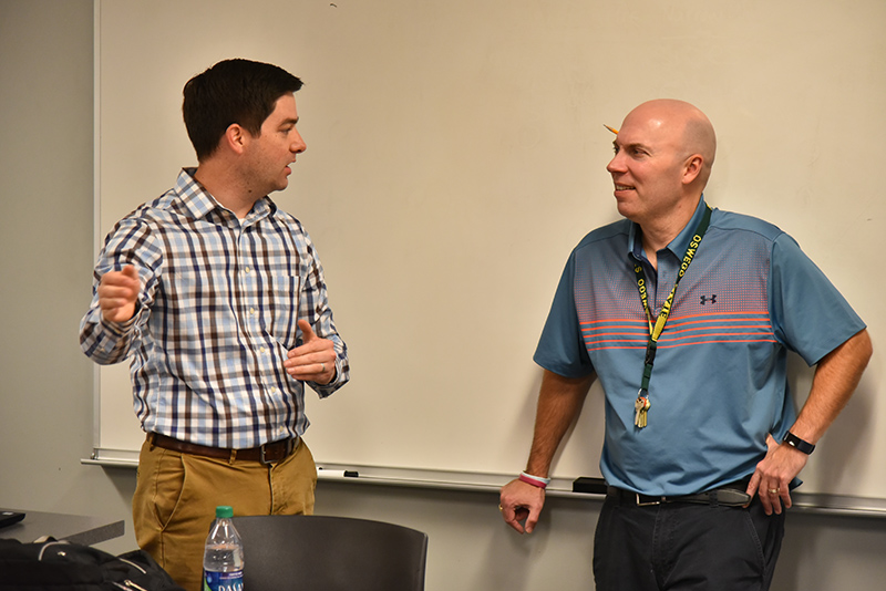 Jason Keeler, a 2007 Oswego graduate, presented the Science Today talk Connecting the Dots: Using Mobile Mesonets as a Tool for Studying Storms