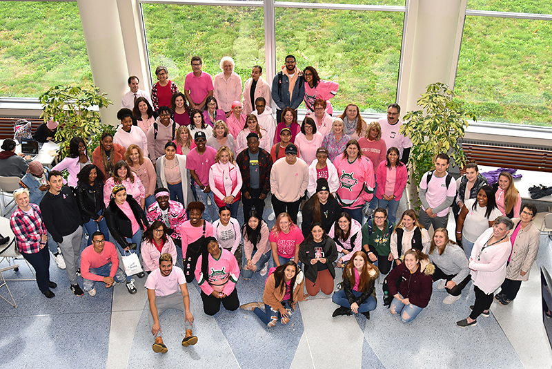 SUNY Oswego employees and students supported Wear Pink Day on Oct. 25