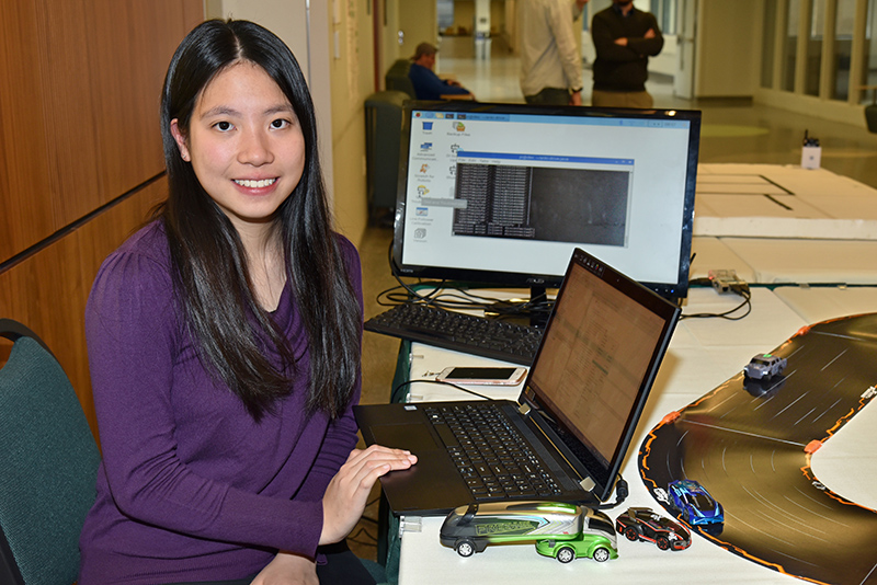 Ka Ying Chen demonstrating a robotic vehicle research