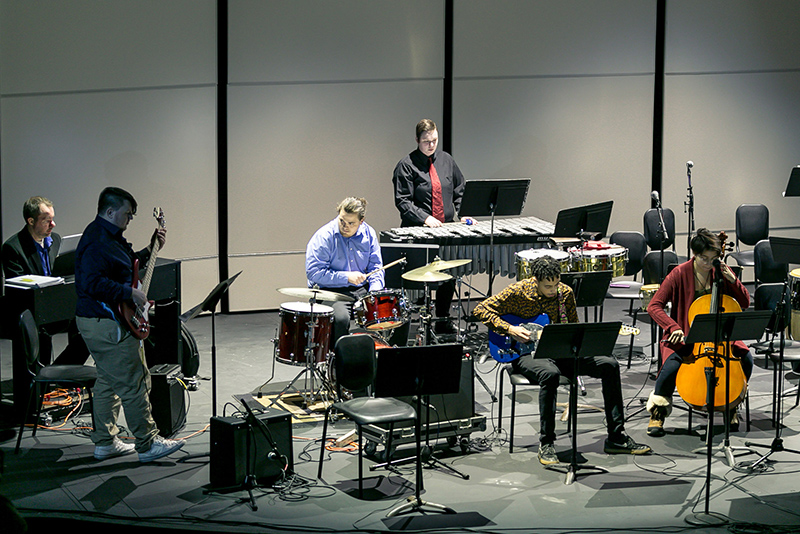 The annual Jazz Ensembles Fall Concert in Waterman Theater just before the end of the fall semester showcased the college's various instrumental groups