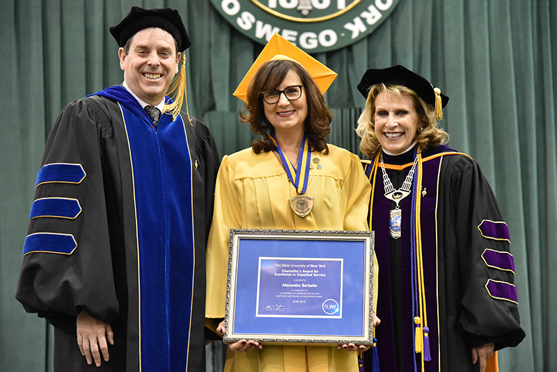 Alexandra Sorbello, artist designer with SUNY Oswego's Office of Residence Life and Housing, for receives a 2019 SUNY Chancellor’s Award for Excellence in Classified Service.