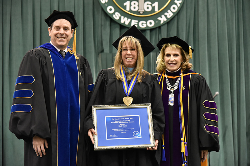 Holli Stone, director of Campus Life event management, for receives a 2019 SUNY Chancellor’s Award for Excellence in Professional Service.